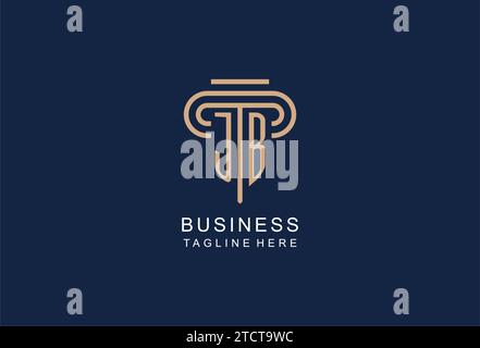 JB initial pillar logo, elegant and luxury law firm logo design ideas Stock Vector