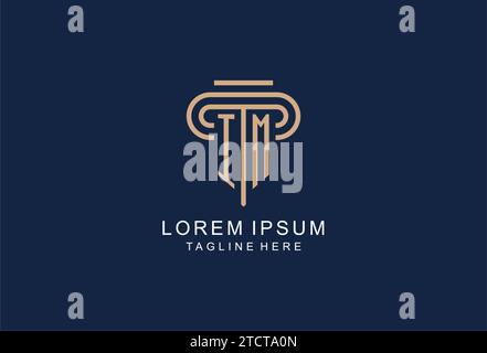 IM initial pillar logo, elegant and luxury law firm logo design ideas Stock Vector
