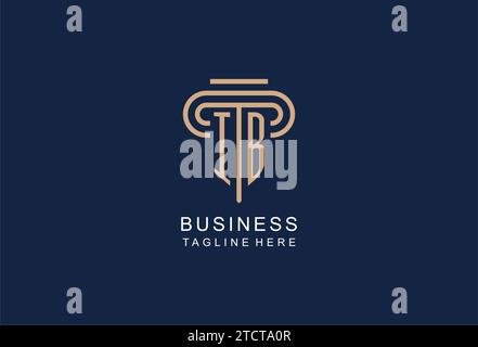IB initial pillar logo, elegant and luxury law firm logo design ideas Stock Vector