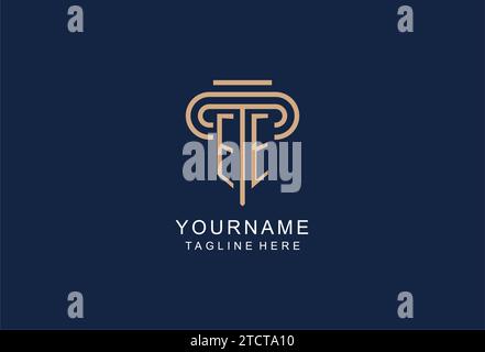 EE initial pillar logo, elegant and luxury law firm logo design ideas Stock Vector