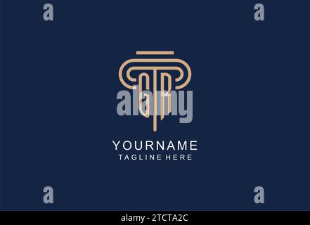 GR initial pillar logo, elegant and luxury law firm logo design ideas Stock Vector