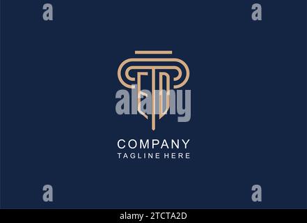 ED initial pillar logo, elegant and luxury law firm logo design ideas Stock Vector