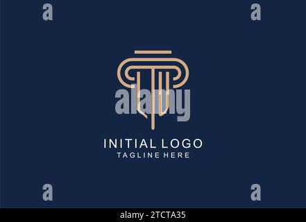 LU initial pillar logo, elegant and luxury law firm logo design ideas Stock Vector