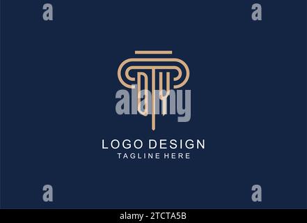 DY initial pillar logo, elegant and luxury law firm logo design ideas Stock Vector