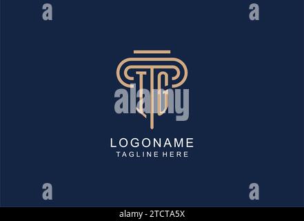 IG initial pillar logo, elegant and luxury law firm logo design ideas Stock Vector