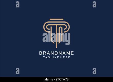 LN initial pillar logo, elegant and luxury law firm logo design ideas Stock Vector