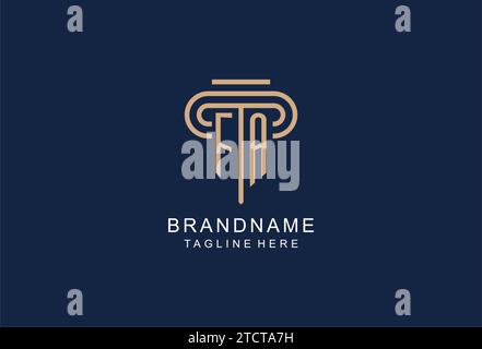 FA initial pillar logo, elegant and luxury law firm logo design ideas Stock Vector