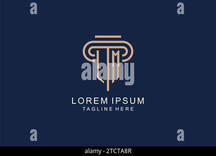 LM initial pillar logo, elegant and luxury law firm logo design ideas Stock Vector