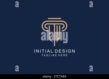 LW initial pillar logo, elegant and luxury law firm logo design ideas Stock Vector