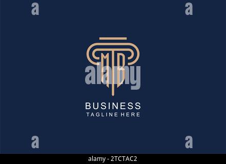 MB initial pillar logo, elegant and luxury law firm logo design ideas Stock Vector