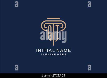 GI initial pillar logo, elegant and luxury law firm logo design ideas Stock Vector