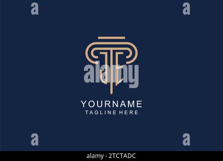 JE initial pillar logo, elegant and luxury law firm logo design ideas Stock Vector