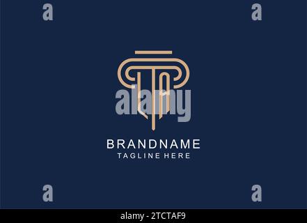 LA initial pillar logo, elegant and luxury law firm logo design ideas Stock Vector