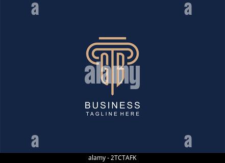 GB initial pillar logo, elegant and luxury law firm logo design ideas Stock Vector
