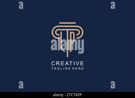 LP initial pillar logo, elegant and luxury law firm logo design ideas Stock Vector