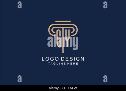 GY initial pillar logo, elegant and luxury law firm logo design ideas Stock Vector