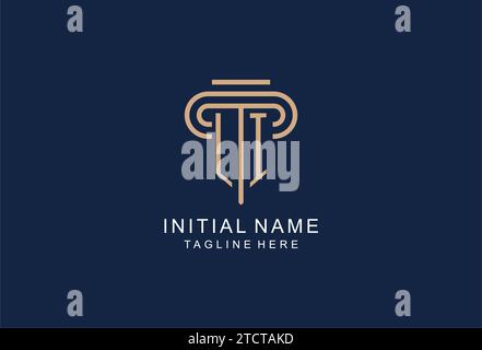 LI initial pillar logo, elegant and luxury law firm logo design ideas Stock Vector