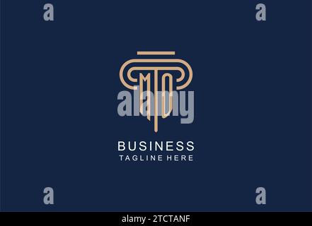 MO initial pillar logo, elegant and luxury law firm logo design ideas Stock Vector