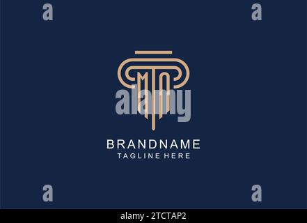 MN initial pillar logo, elegant and luxury law firm logo design ideas Stock Vector