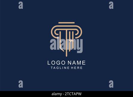 LX initial pillar logo, elegant and luxury law firm logo design ideas Stock Vector