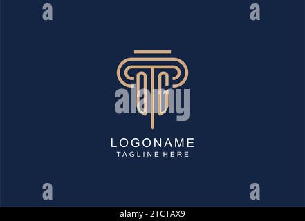 OG initial pillar logo, elegant and luxury law firm logo design ideas Stock Vector