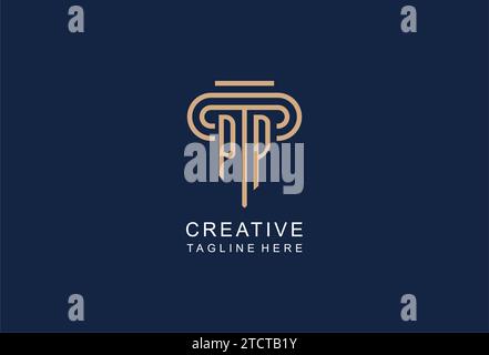 PP initial pillar logo, elegant and luxury law firm logo design ideas Stock Vector