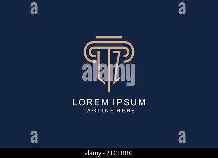 LZ initial pillar logo, elegant and luxury law firm logo design ideas Stock Vector