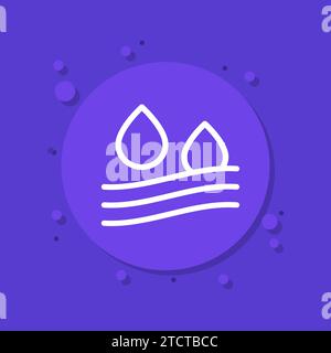 Absorption line icon, absorb water vector label Stock Vector