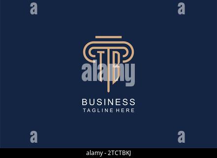 TB initial pillar logo, elegant and luxury law firm logo design ideas Stock Vector
