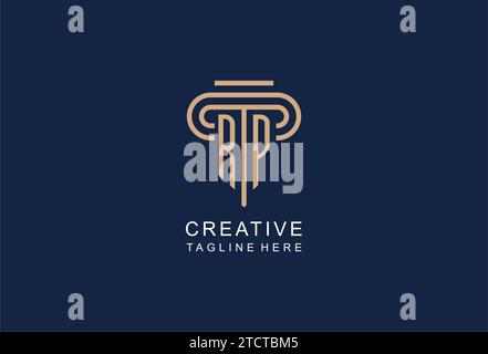 RP initial pillar logo, elegant and luxury law firm logo design ideas Stock Vector