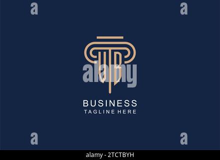 VB initial pillar logo, elegant and luxury law firm logo design ideas Stock Vector