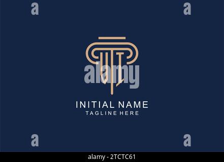 VI initial pillar logo, elegant and luxury law firm logo design ideas Stock Vector