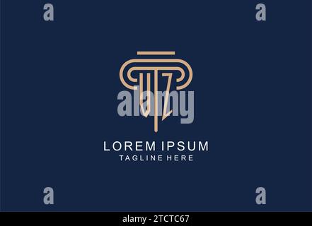 VZ initial pillar logo, elegant and luxury law firm logo design ideas Stock Vector