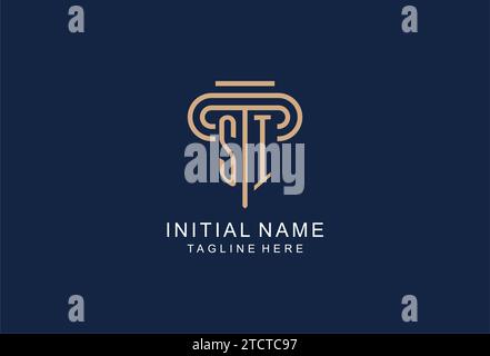 SI initial pillar logo, elegant and luxury law firm logo design ideas Stock Vector