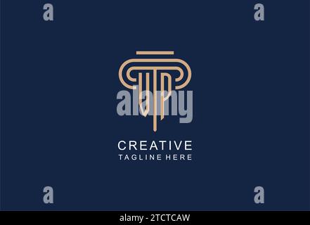 VP initial pillar logo, elegant and luxury law firm logo design ideas Stock Vector
