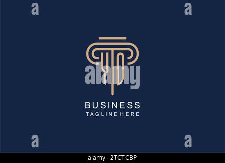 YO initial pillar logo, elegant and luxury law firm logo design ideas Stock Vector