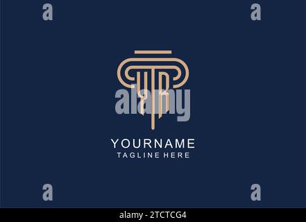 YR initial pillar logo, elegant and luxury law firm logo design ideas Stock Vector