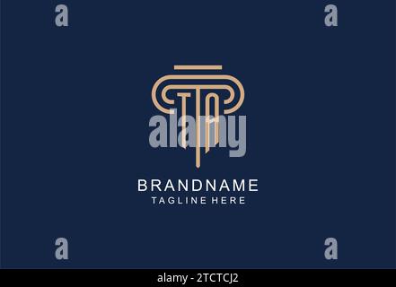 TA initial pillar logo, elegant and luxury law firm logo design ideas Stock Vector