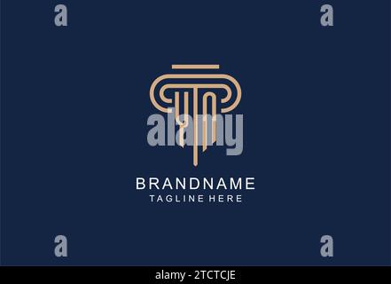 YN initial pillar logo, elegant and luxury law firm logo design ideas Stock Vector