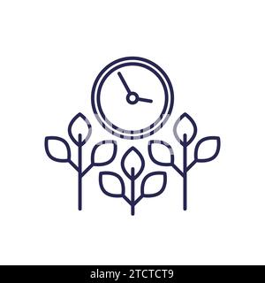 growing crops and time line icon, farming concept Stock Vector