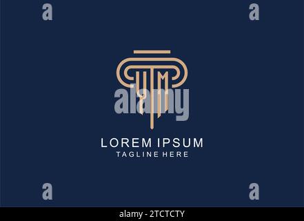 YM initial pillar logo, elegant and luxury law firm logo design ideas Stock Vector