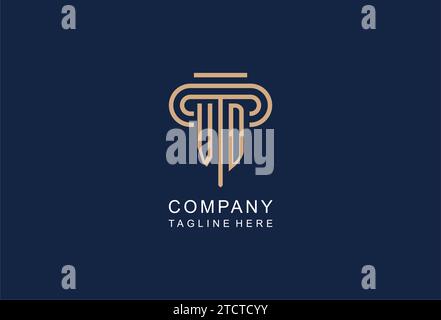 VD initial pillar logo, elegant and luxury law firm logo design ideas Stock Vector