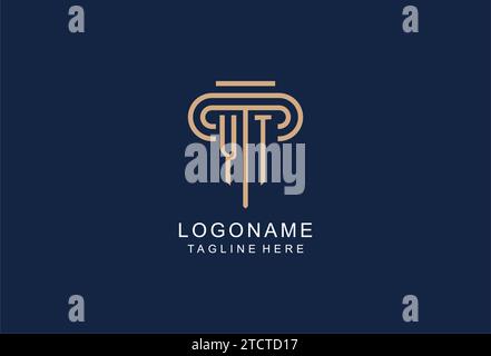 YT initial pillar logo, elegant and luxury law firm logo design ideas Stock Vector