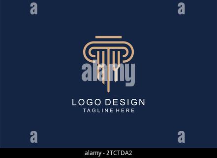 XY initial pillar logo, elegant and luxury law firm logo design ideas Stock Vector