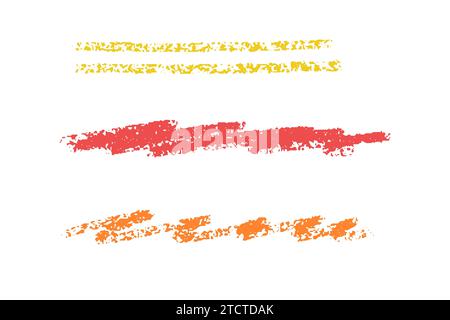 crayon emphasis underline. Hand drawn colored charcoal curly lines, squiggles and shapes for diagrams. Doodle simple sketch icon. Vector illustration Stock Vector