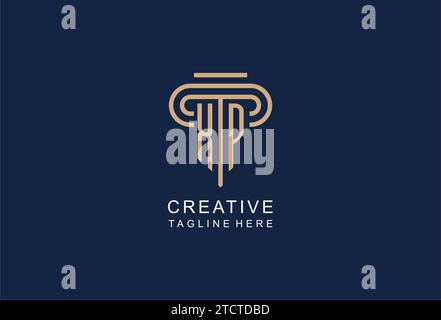 XP initial pillar logo, elegant and luxury law firm logo design ideas Stock Vector