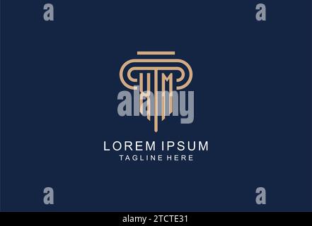 XM initial pillar logo, elegant and luxury law firm logo design ideas Stock Vector