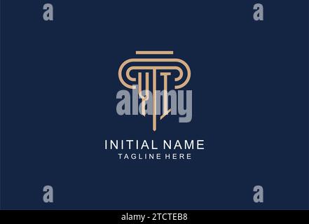 YI initial pillar logo, elegant and luxury law firm logo design ideas Stock Vector