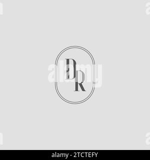 Initial DR wedding monogram logo design vector graphic Stock Vector