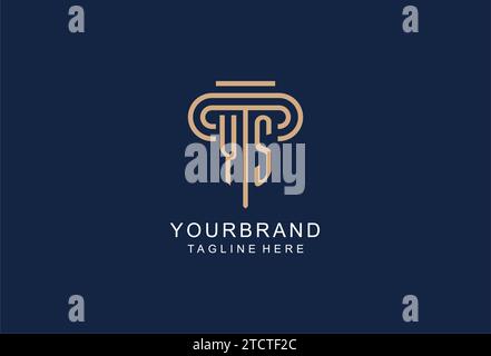 YS initial pillar logo, elegant and luxury law firm logo design ideas Stock Vector